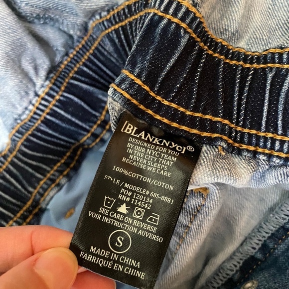 Blank NYC Time Zone Blue Washed Denim Short Sleeve Cotton Casual Romper Size S - Picture 11 of 12